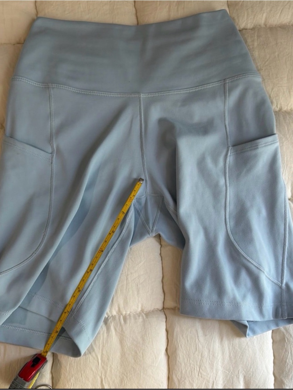 Nike Light Blue High-Waist Pocket Performance Shorts